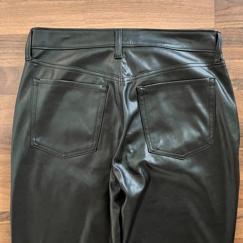OLD NAVY High Rise OG Straight Black Faux Leather Pants Womens 10 Tall NWT - Picture 5 of 5